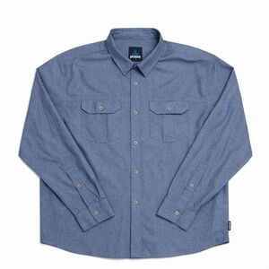 prAna Breathe Button Down Shirt Extra Large Blue Long Sleeve Hiking outdoor